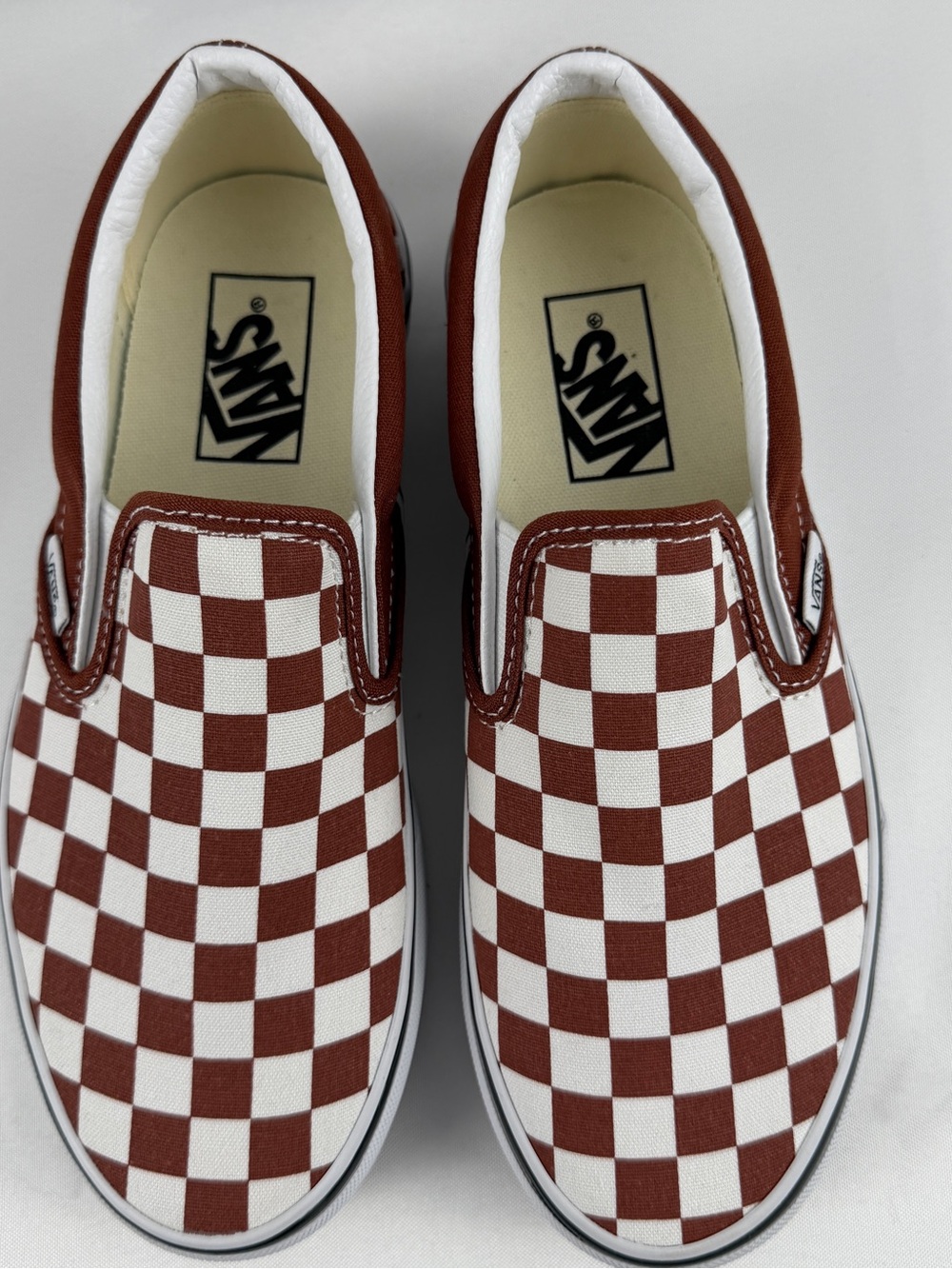 Vans Classic Slip-On Checkerboard Women’s Size 7 Brown White